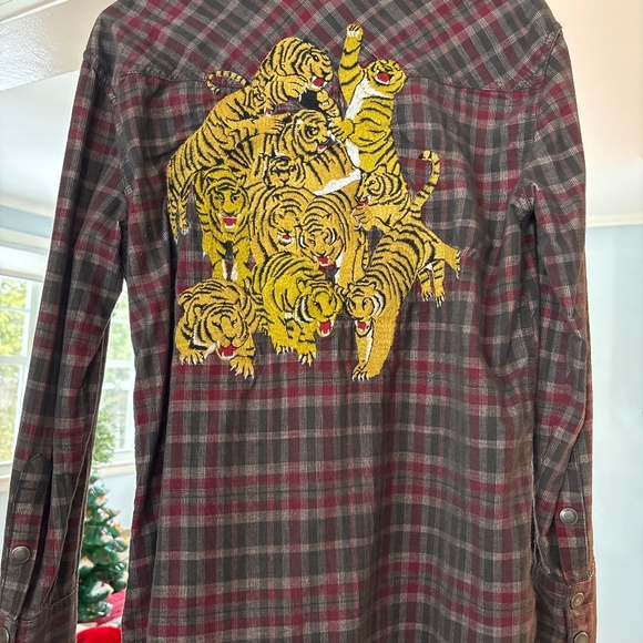 Free People embroidered tiger flannel - Picture 3 of 6